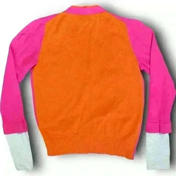 Princess Vera Wang Y2K cardigan button up sweater pink multi colorblock glitter - Picture 4 of 11